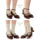 Iris Corolla Frame Square Heel Shoes(Reservation/8 Colours/Full Payment Without Shipping)